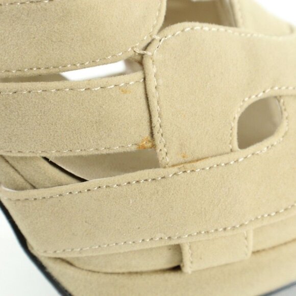 C Label 7.5 Jocelyn Faux Suede Black Patent 1.25" Platform 5.25" Heels - Picture 8 of 12